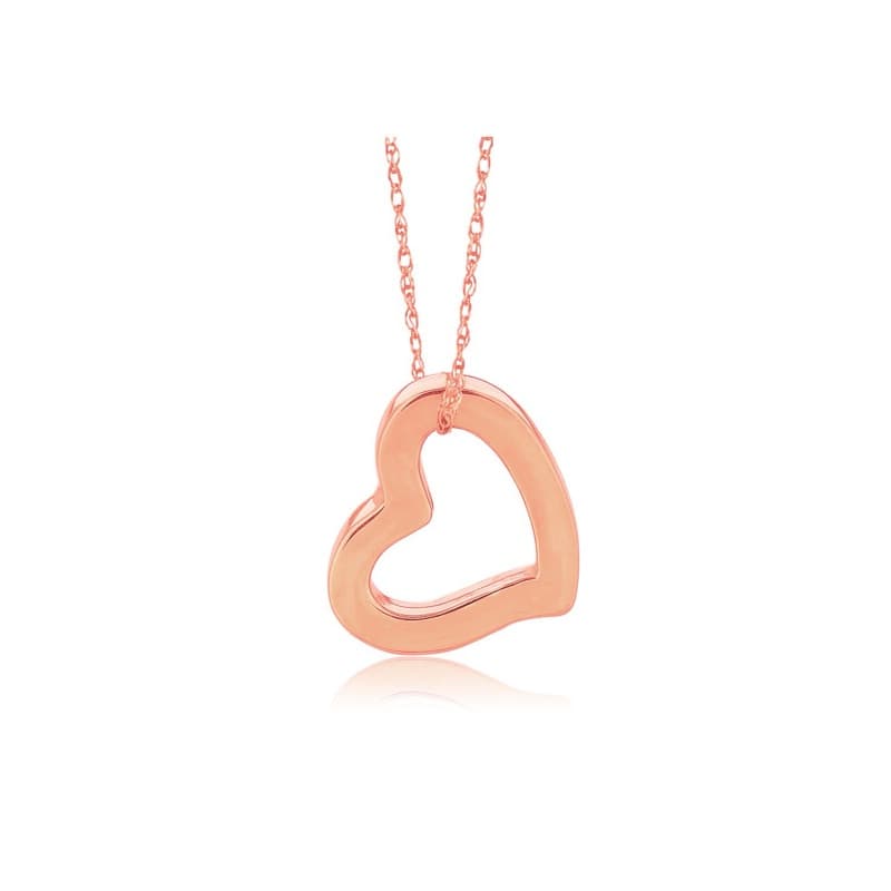 Heart Pendant Necklace, 14K Rose Gold