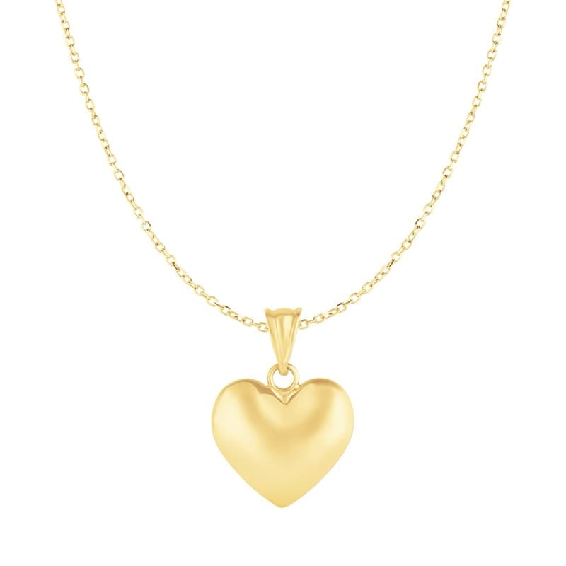 Heart Pendant Necklace, 10K Yellow Gold
