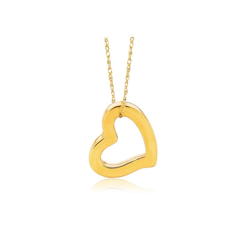Heart Pendant Necklace, 14K Yellow Gold