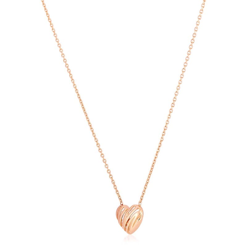 Heart Pendant Necklace, 14K Rose Gold