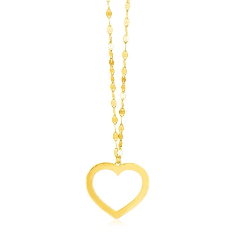 Heart Pendant Necklace, 14K Yellow Gold