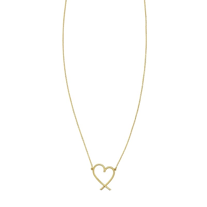 Heart Pendant Necklace, 14K Yellow Gold