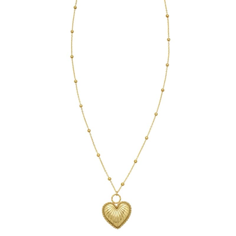 Heart Pendant Necklace, 14K Yellow Gold