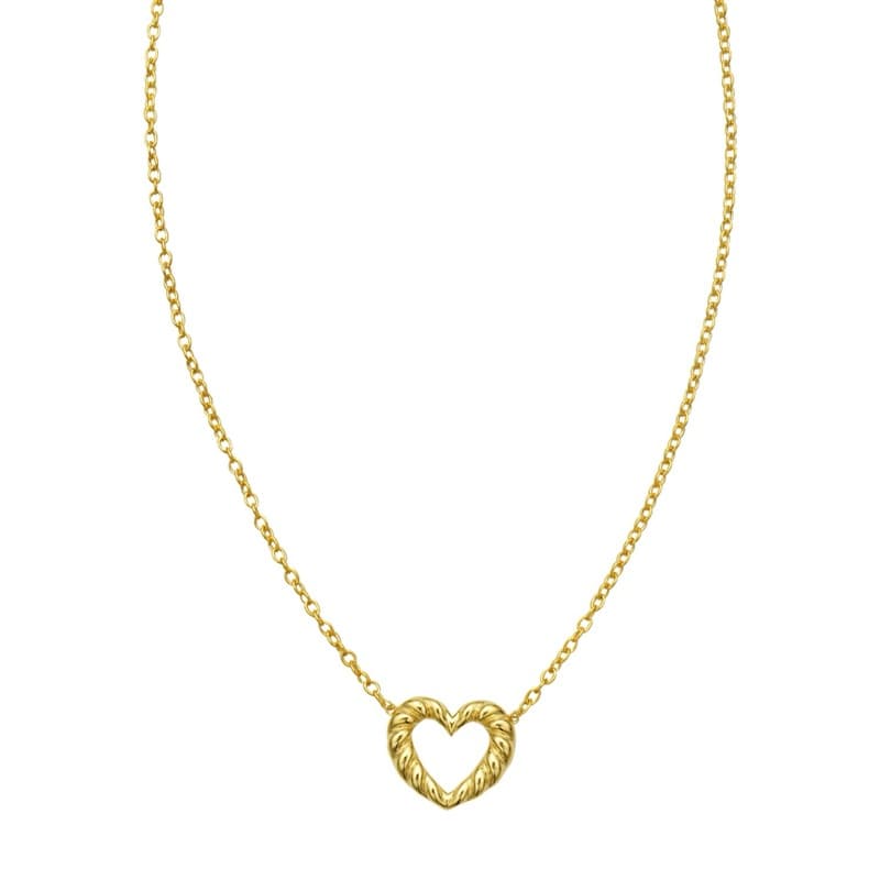 Heart Pendant Necklace, 14K Yellow Gold