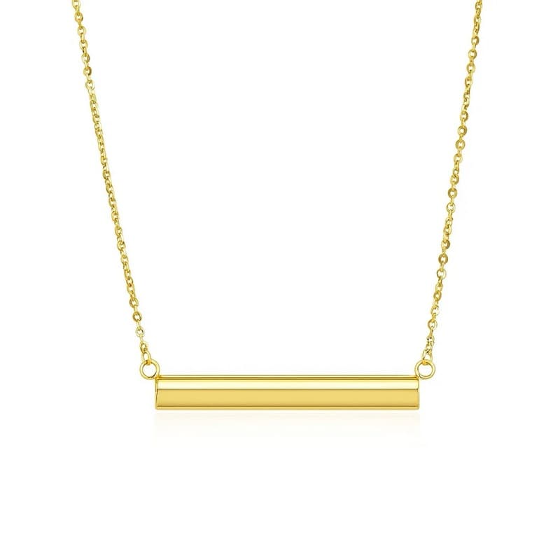 Collar Barra, Oro Amarillo 14K