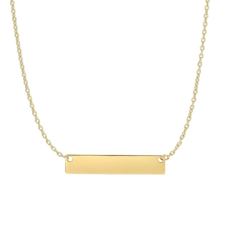 Collar Barra Lisa, Oro Amarillo 14K