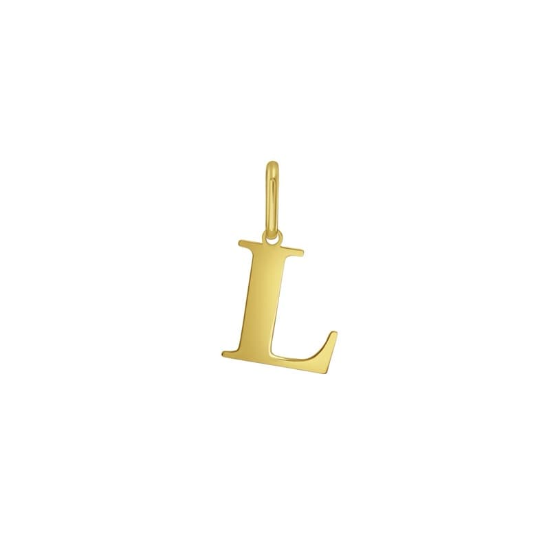 Initial “L” Pendant, 14K Yellow Gold