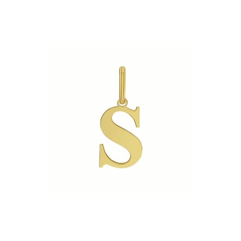 Initial “S” Pendant, 14K Yellow Gold
