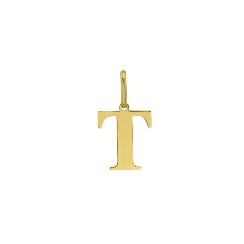 Initial “T” Pendant, 14K Yellow Gold