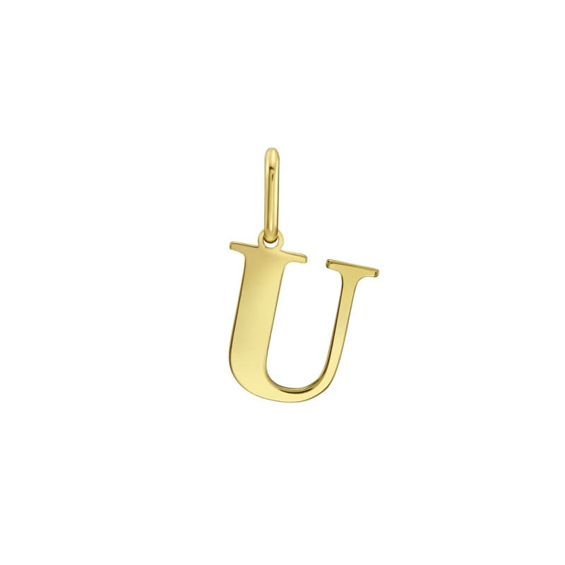Dije Inicial «U», Oro Amarillo 14K