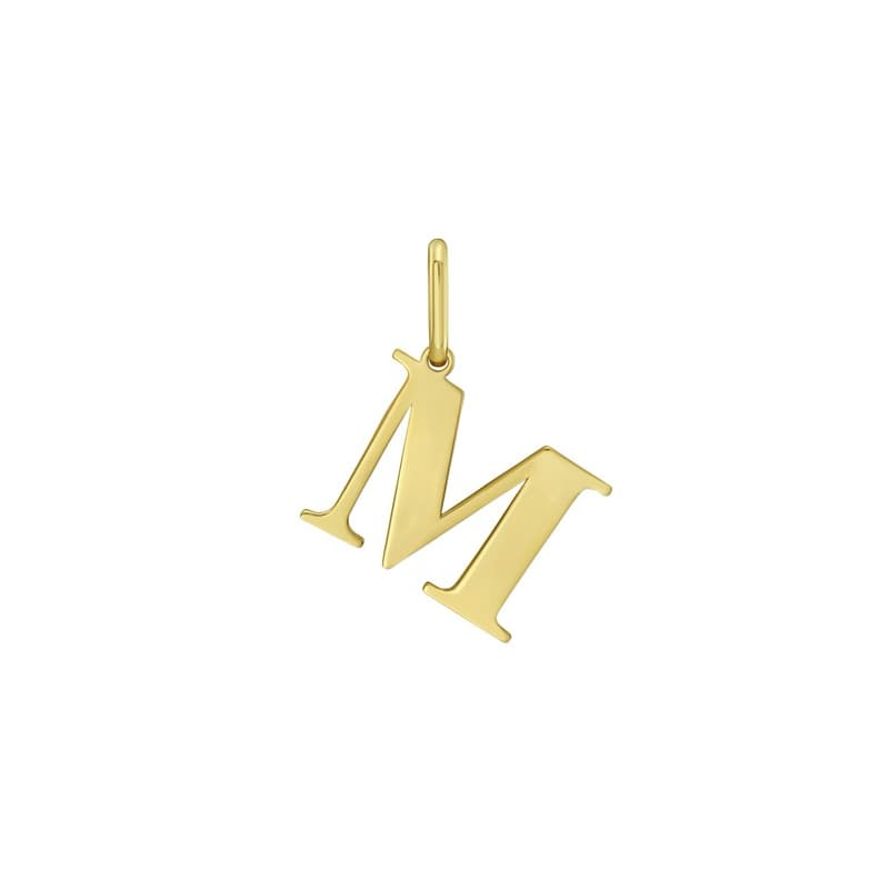 Initial “M” Pendant, 14K Yellow Gold