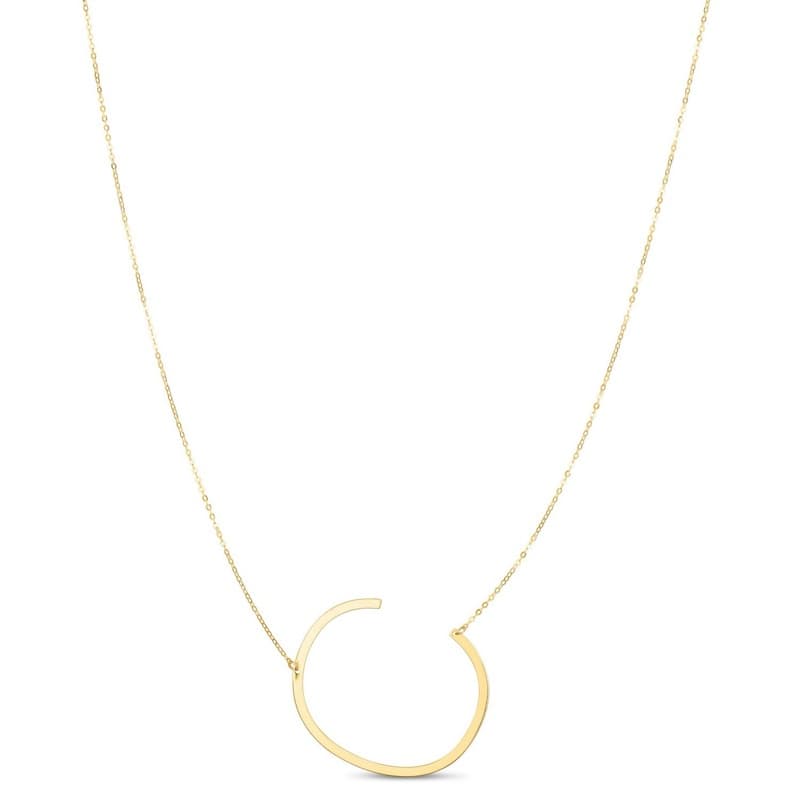 Collar Inicial «C», Oro Amarillo 14K