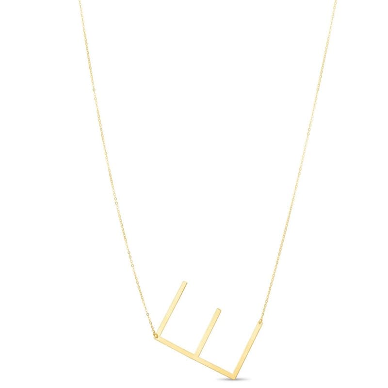 Initial “E” Pendant Necklace, 14K Yellow Gold