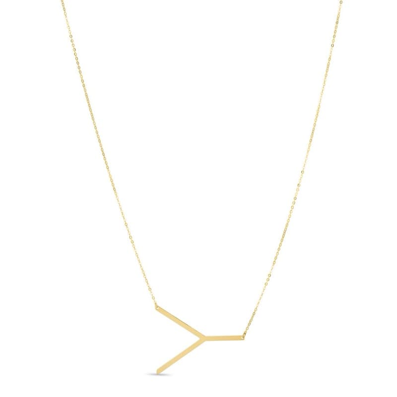 Collar Inicial «Y», Oro Amarillo 14K