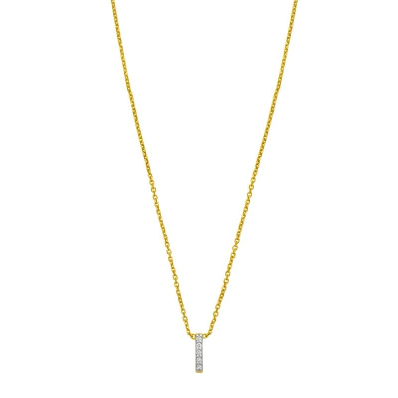 Initial Pendant Necklace, 14K Yellow Gold