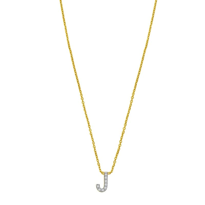 Initial Pendant Necklace, 14K Yellow Gold