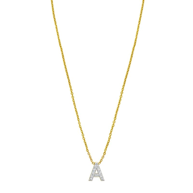 Collar Inicial, Oro Amarillo 14K