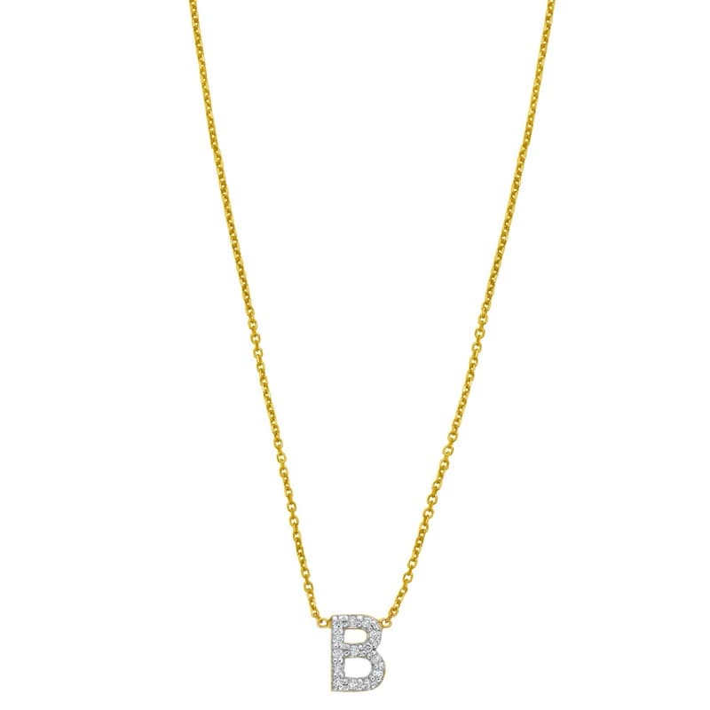 Collar Inicial, Oro Amarillo 14K