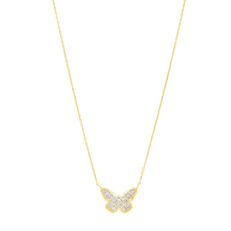 Collar Mariposa, Oro Amarillo 14K