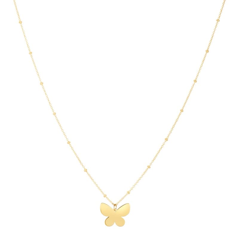 Collar Mariposa, Oro Amarillo 14K