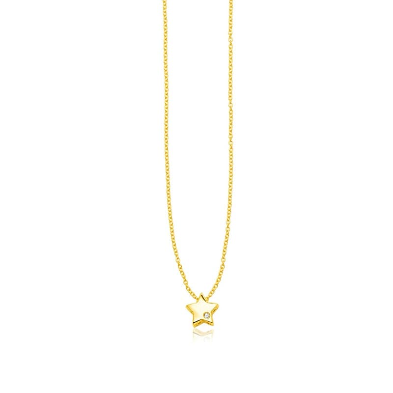 Collar Celeste, Oro Amarillo 14K