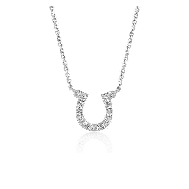 Lucky Charm Pendant Necklace, 14K White Gold