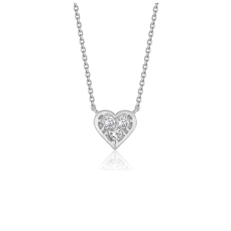 Diamond Pendant Necklace, 14K White Gold