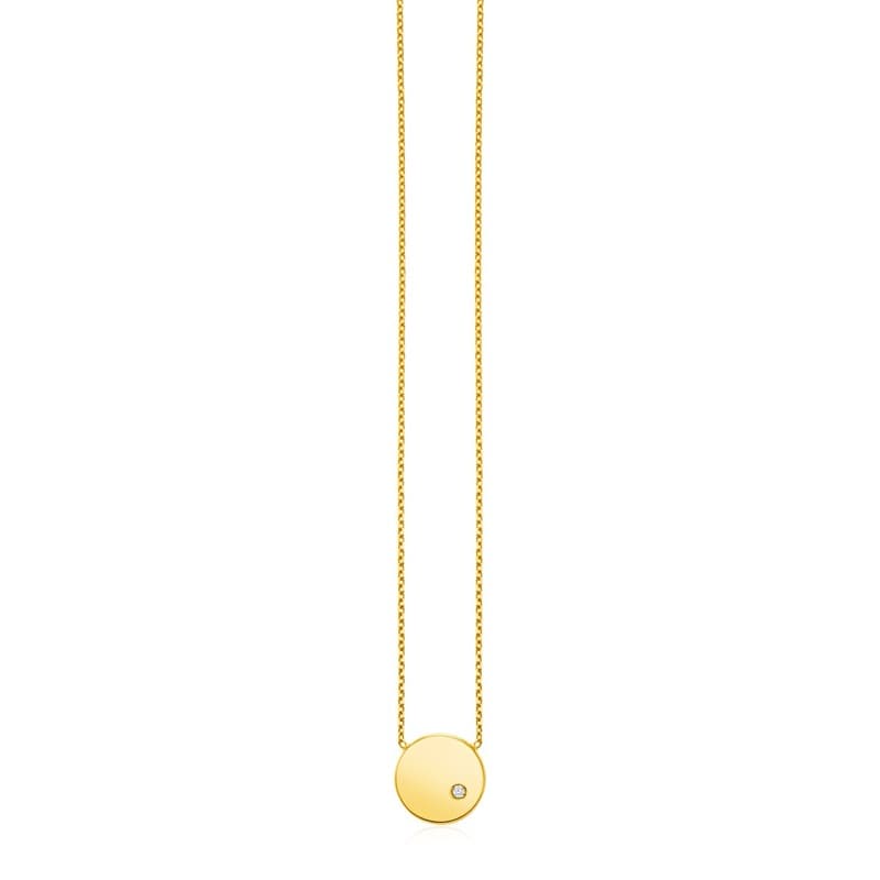 Diamond Pendant Necklace, 14K Yellow Gold
