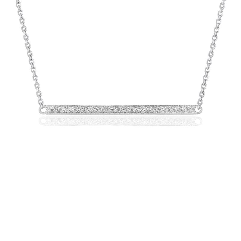 Collar Diamante, Oro Blanco 14K