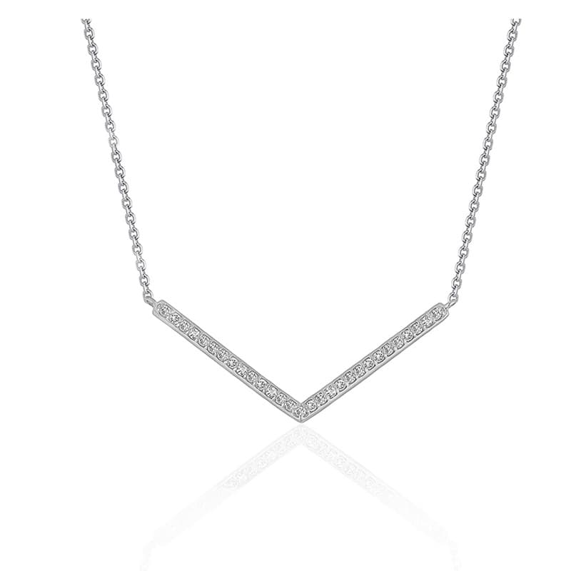 Diamond Pendant Necklace, 14K White Gold