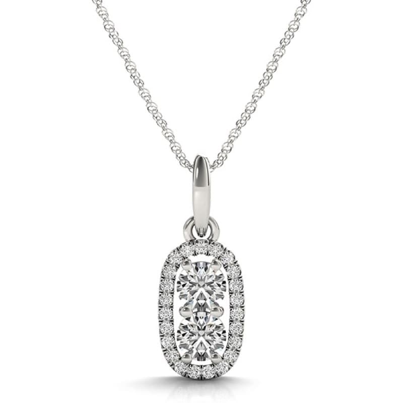 Collar Diamante, Oro Blanco 14K