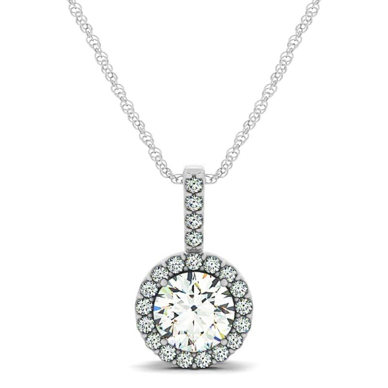 Diamond Pendant Necklace, 14K White Gold