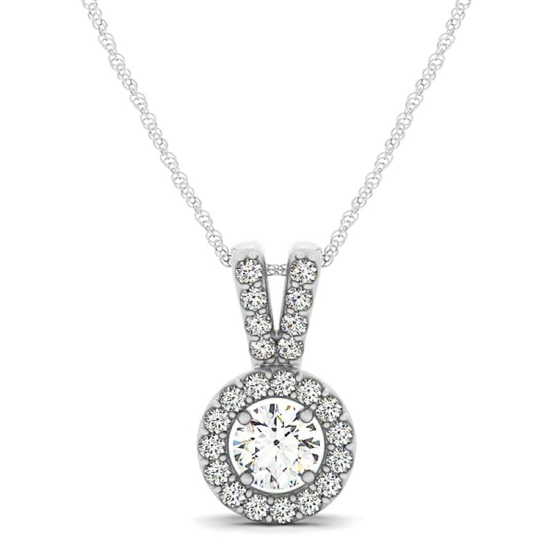 Diamond Pendant Necklace, 14K White Gold