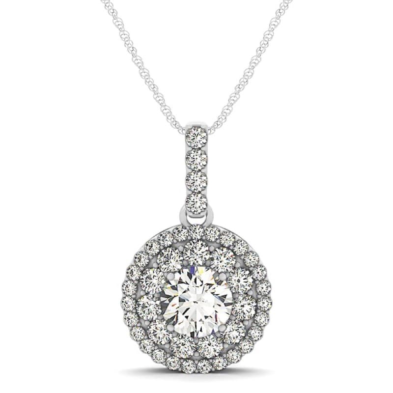 Collar Diamante, Oro Blanco 14K