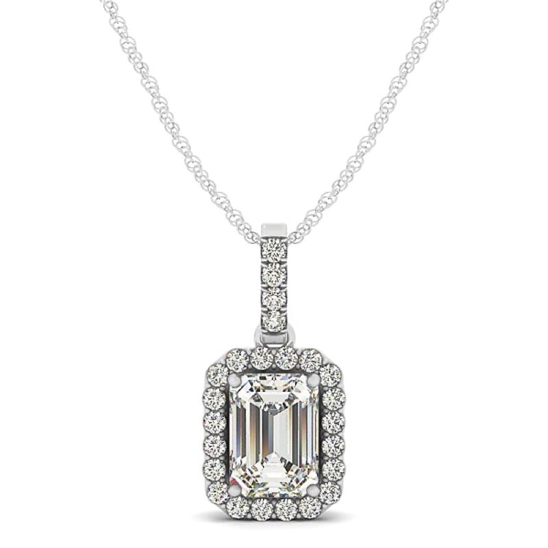 Diamond Pendant Necklace, 14K White Gold