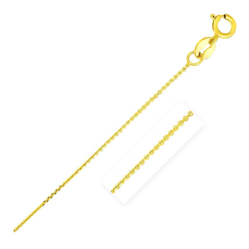 Cable Chain 0.68 mm, 14K Yellow Gold