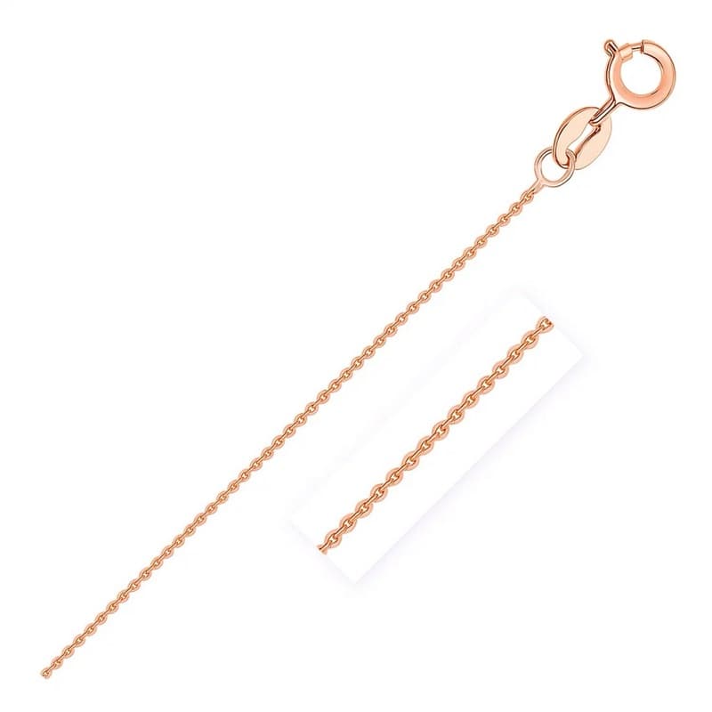 Cable Chain 0.68 mm, 14K Rose Gold