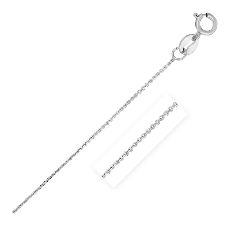 Cable Chain 0.68 mm, 14K White Gold