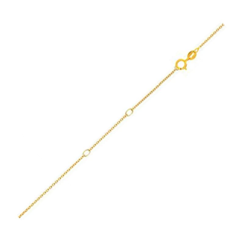 Double-Extendable Diamond-Cut Cable Chain 0.68 mm, 14K Yellow Gold
