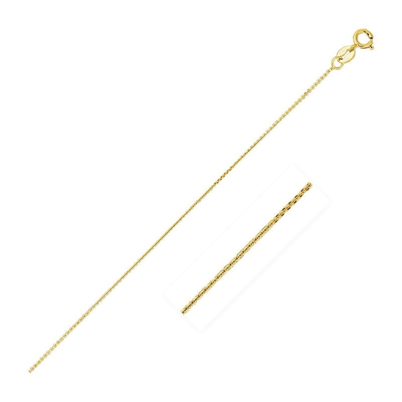 Cable Chain 0.87 mm, 14K Yellow Gold