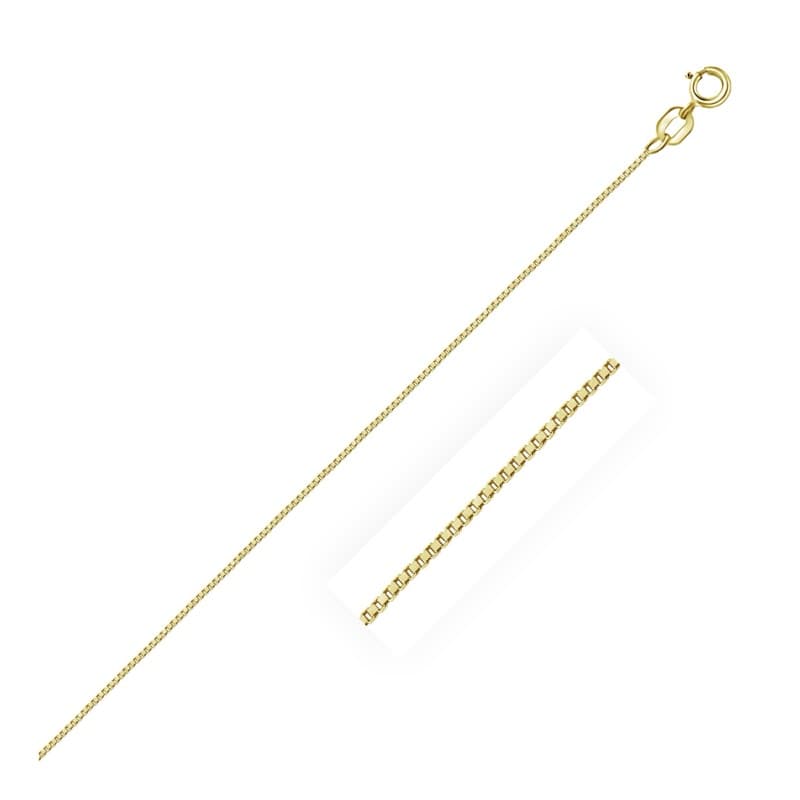Box Chain 0.60 mm, 14K Yellow Gold