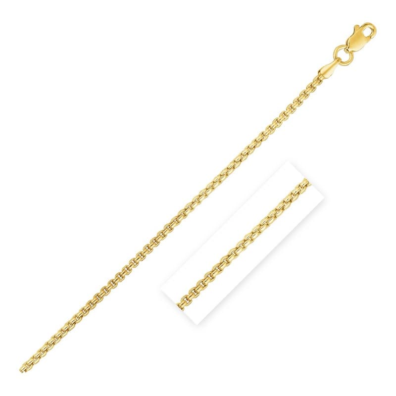 Box Chain 1.3 mm, 14K Yellow Gold