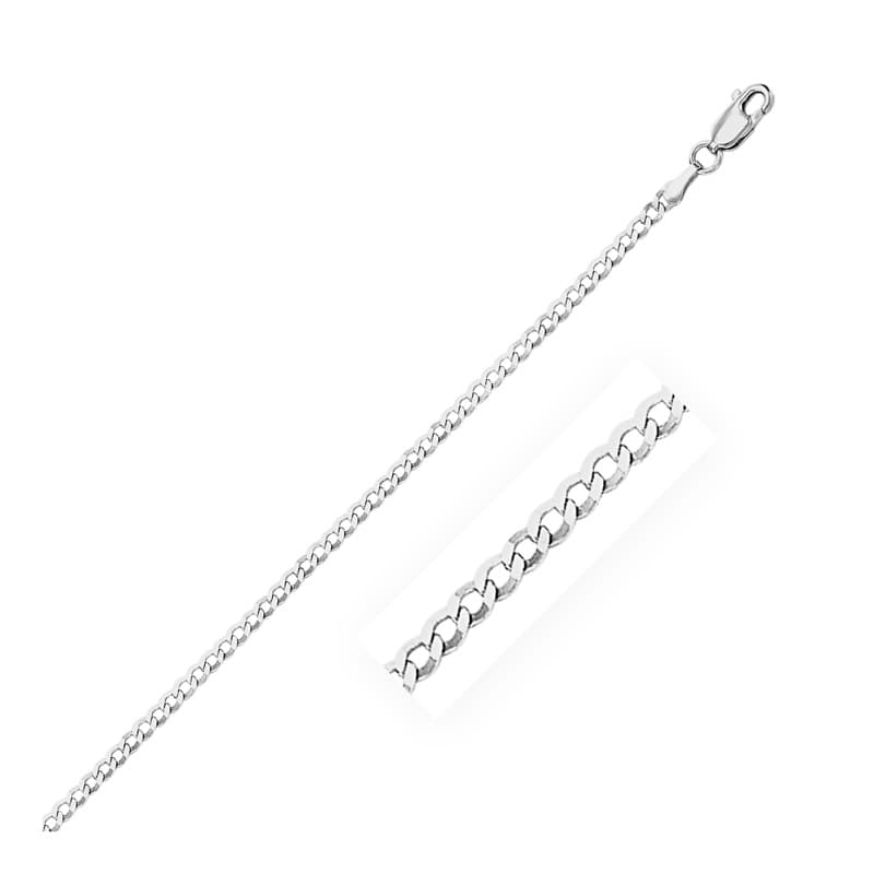 Curb Chain 2.60 mm, 14K White Gold