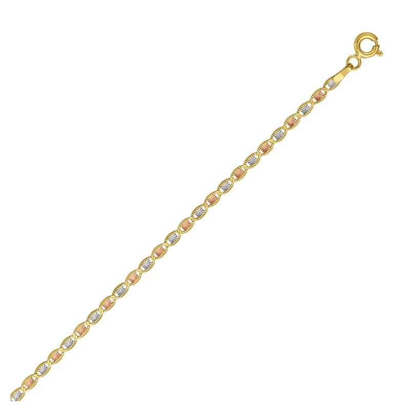 Valentino Chain 2.00 mm, 14K Tri-Color Gold