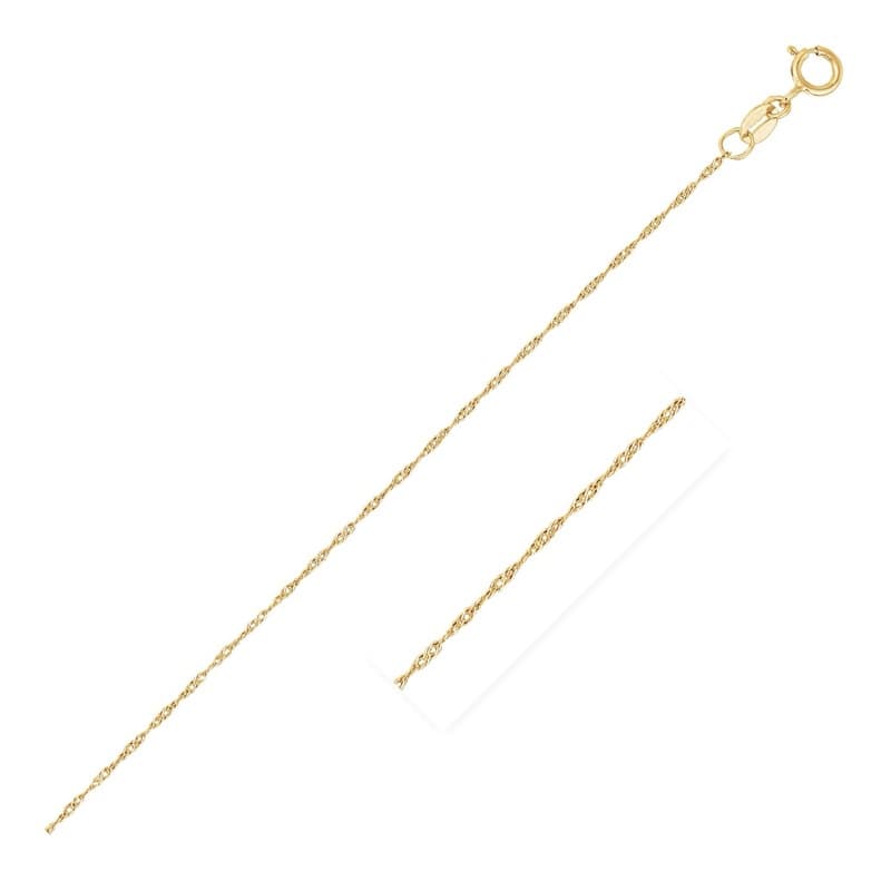 Singapore Chain 0.60 mm, 14K Yellow Gold