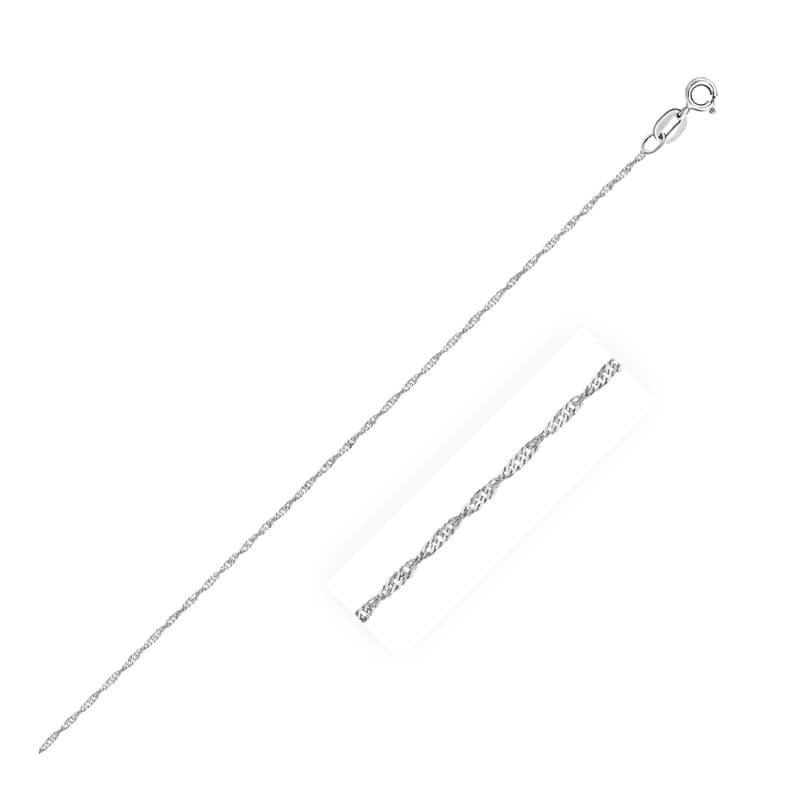 Singapore Chain 0.81 mm, 14K White Gold