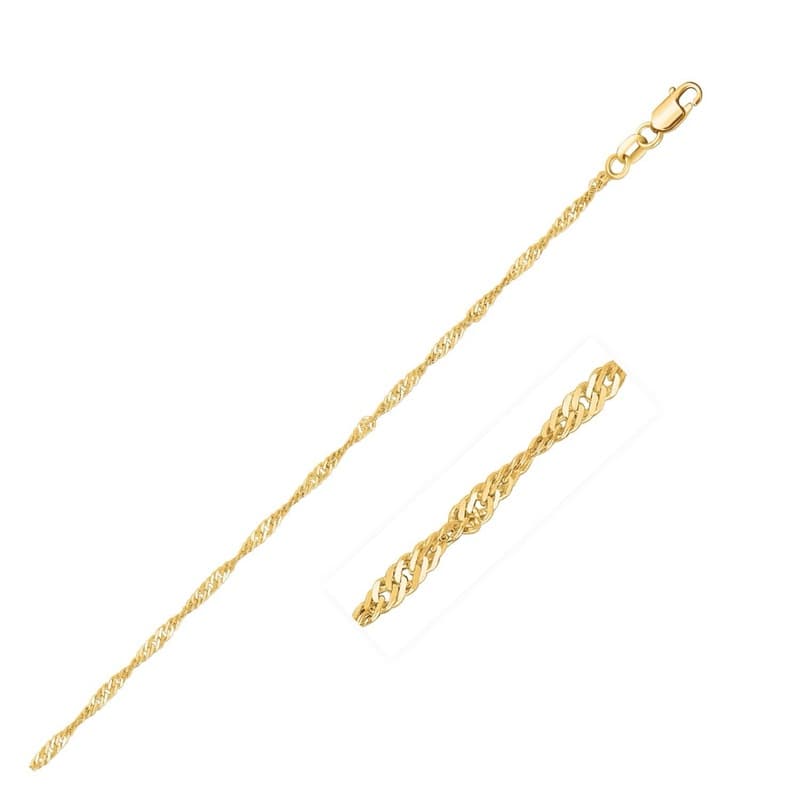 Cadena Singapore 1.30 mm, Oro Amarillo 14K