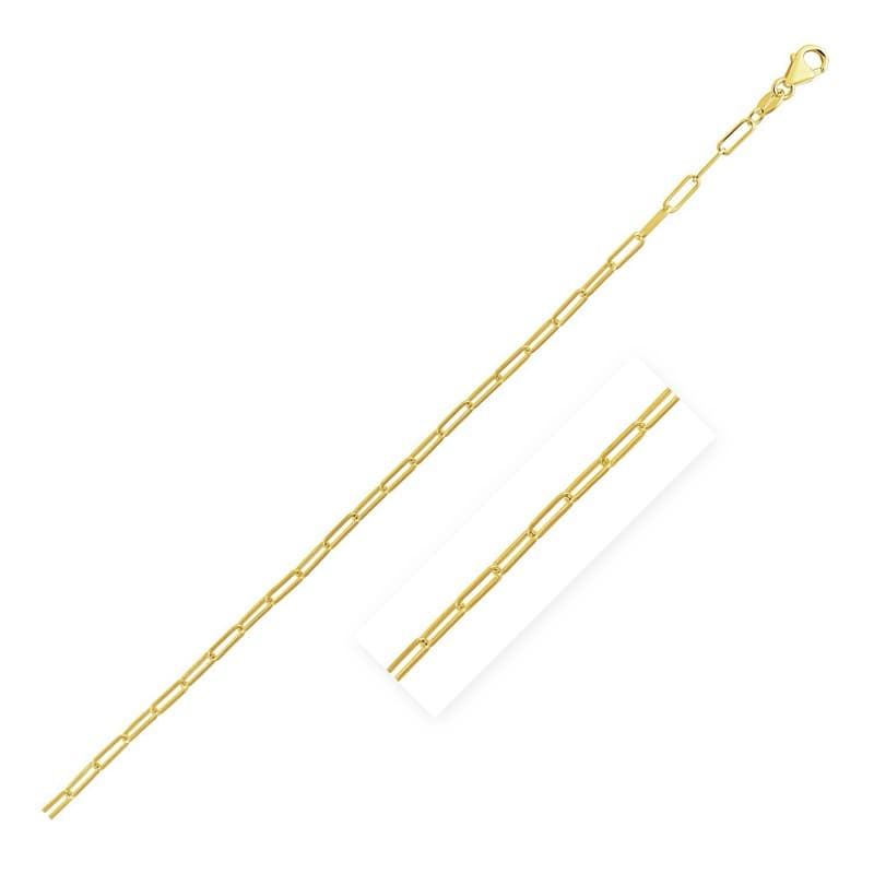 Paperclip Chain 2.1 mm, 14K Yellow Gold