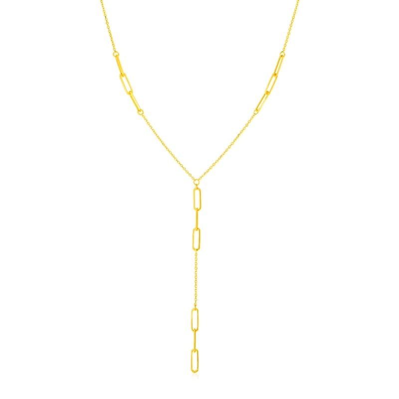 Cadena Lariat, Oro Amarillo 14K