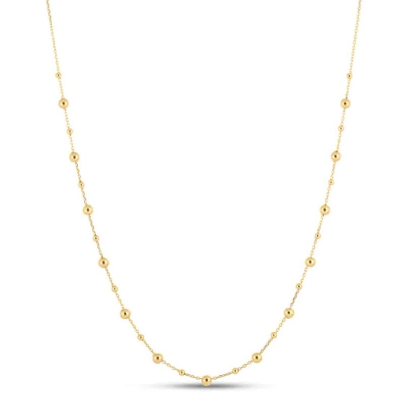 Cadena Bolitas, Oro Amarillo 14K